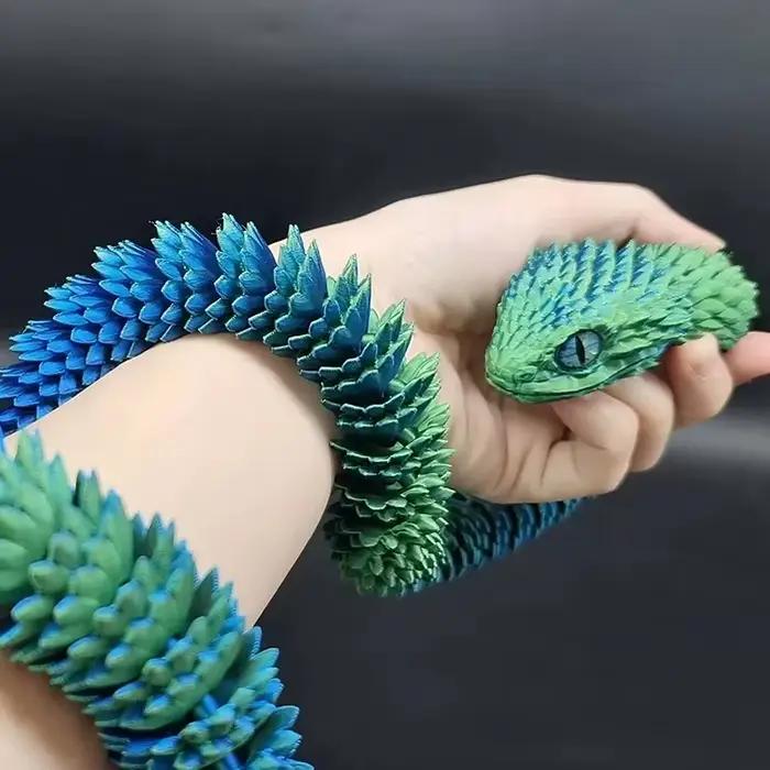 Jouet articulé mobile serpent imprimé en 3D, poupée de Simulation, modèle de serpent, décoration de 
