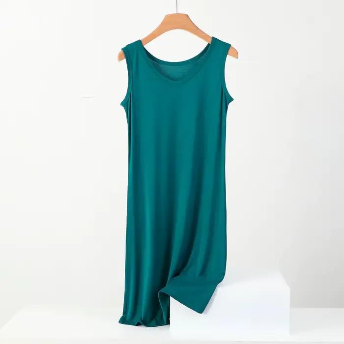 Chemise de nuit sans manches pour femmes, en coton, grande taille, ample, décontractée, vêtements d'