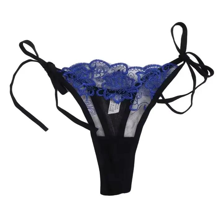 Dames femmes broderie Lingerie transparente dentelle culottes sous-vêtements culotte slip
