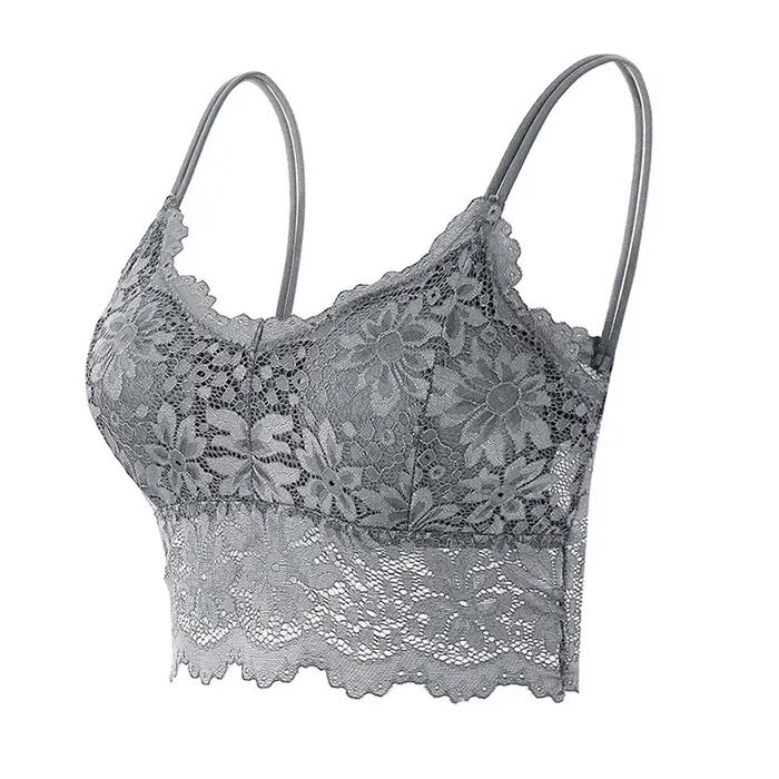 Soutien-gorge sexy en dentelle florale sans bretelles pour femmes, grande taille, confortable, sans 