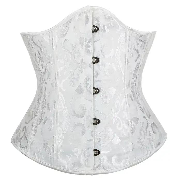 Corset sous le buste en jacquard pour femme, bustier gothique vintage, basques en os en plastique, s