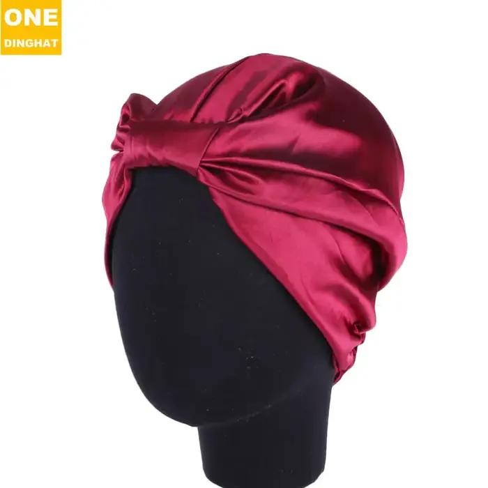 InjNight-Bonnet de nuit en mûrier pour femme, bonnet rond pour dormir, cheveux purs, 100% naturel, f