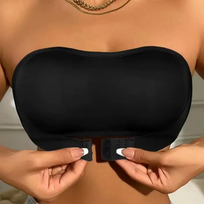 Soutien-gorge sans bretelles avec boutons sur le devant pour femmes, Sexy, sans couture, antidérapan