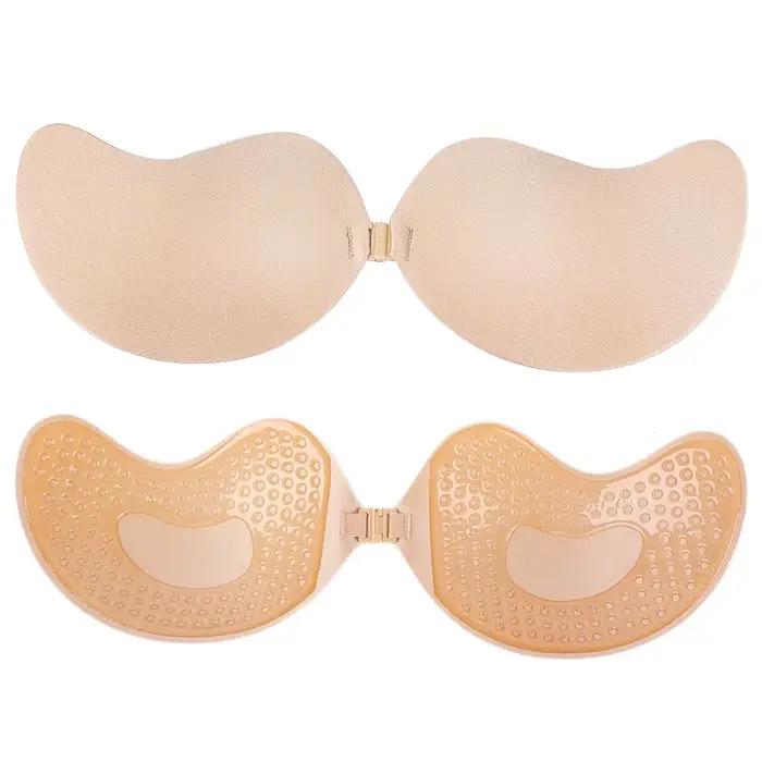 Soutien-gorge push-up invisible pour femme, sans dos, sans bretelles, sans couture, à fermeture fron