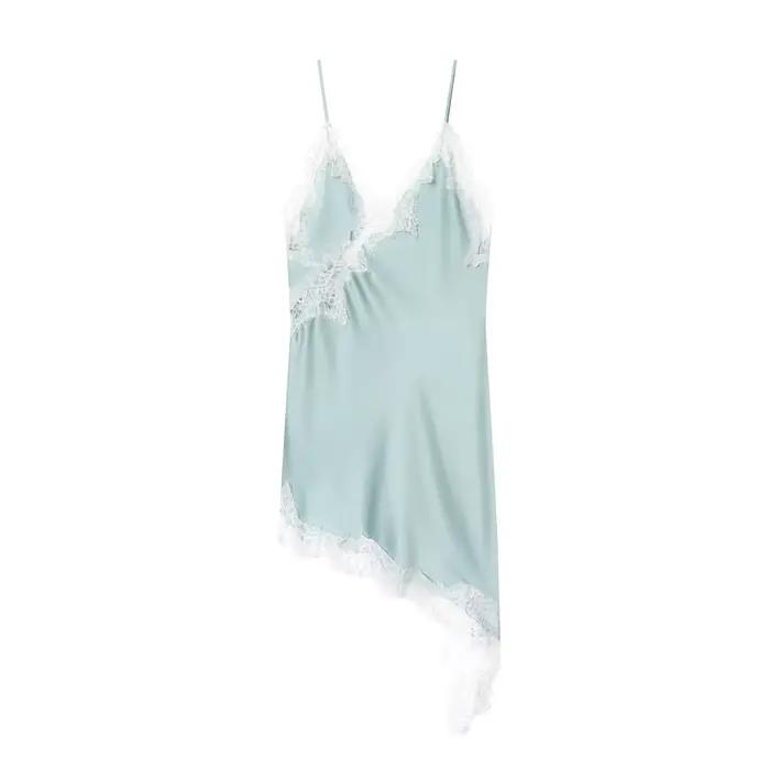 MUJER dentelle Slip Mini robe femmes Satin dos nu robe d'été femme asymétrique fête femmes robe Sexy