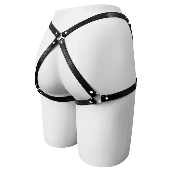 Porte-jarretelles SFP en cuir PU pour femme, lingerie sexy, bondage de cuisse, nœud métallique, goth