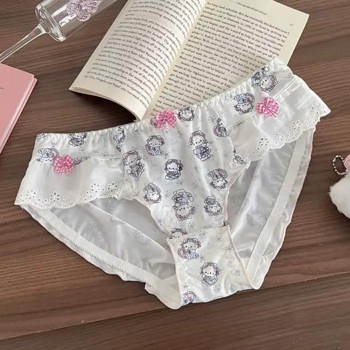 Sanrio Hello Kitty Lolita Panties Cartoon Y2K Sweet Girl Intimate Underwear Breathable Comfortable C