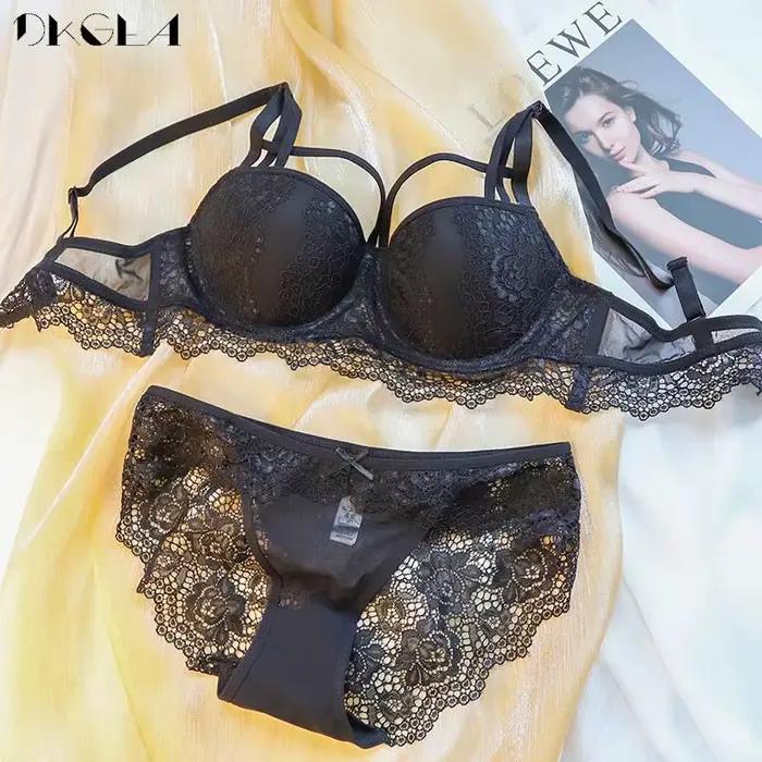 Ensemble de sous-vêtements en dentelle pour femmes, lingerie sexy, soutien-gorge push-up, soutien-go