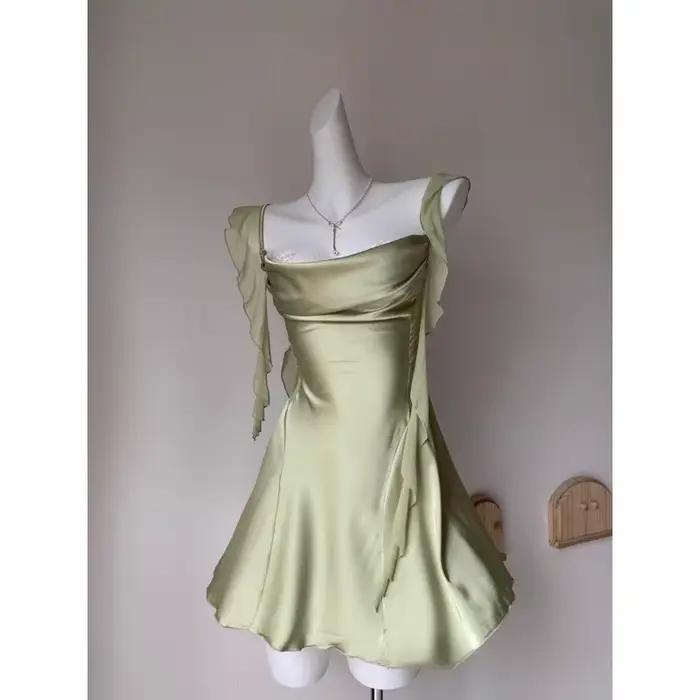 Chemise de nuit Vintage pour dames col pivotant soie douce dentelle gland chemises de nuit vêtements