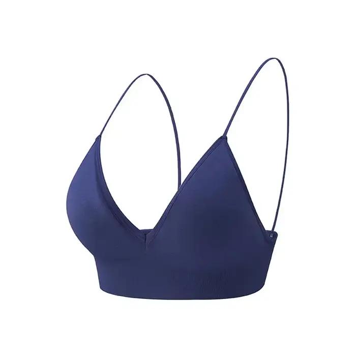 Soutien-gorge de sport sans couture, bonnet Triangle fin, désossé, haut de Yoga, Fitness, décolleté 