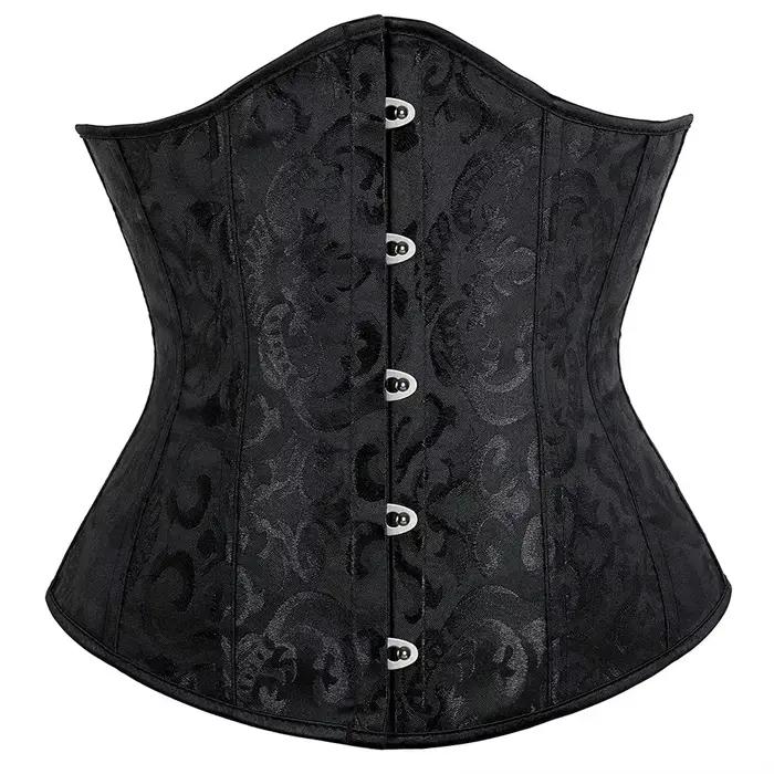 Corset Jacquard sous-poitrine pour femme, style gothique vintage, avec baleines en plastique, basque