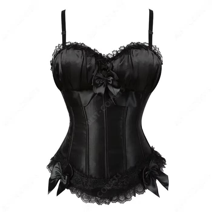 Femmes haut Corset avec bretelles Bustier rose dentelle Corset surbuste débardeurs fines bretelles S
