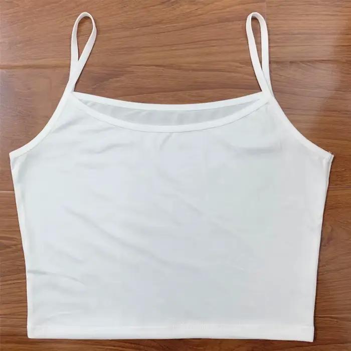 Gilet à bretelles intérieur court pour femme, nombril exposé sexy, enveloppement de poitrine monochr
