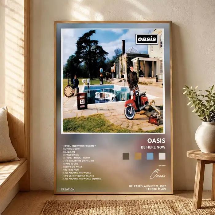 Affiche de groupe de Britpop O-Oasis, autocollant mural auto-adhésif HD imperméable et assorti à tou