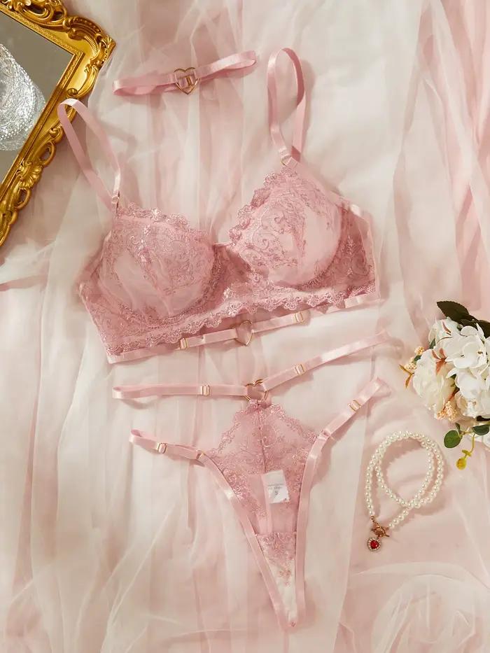 Ellolace fantaisie femme Lingerie délicate broderie florale dentelle ensembles érotiques fée romanti