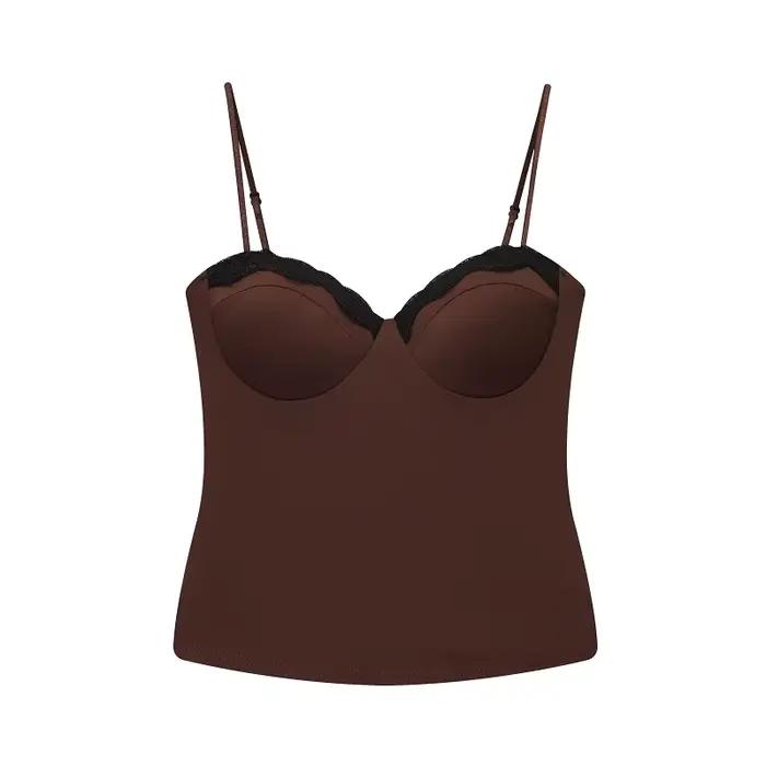 MUJER dentelle haut Corset femmes Sexy dos nu haut court femme Slip Bustier débardeurs pour femmes C