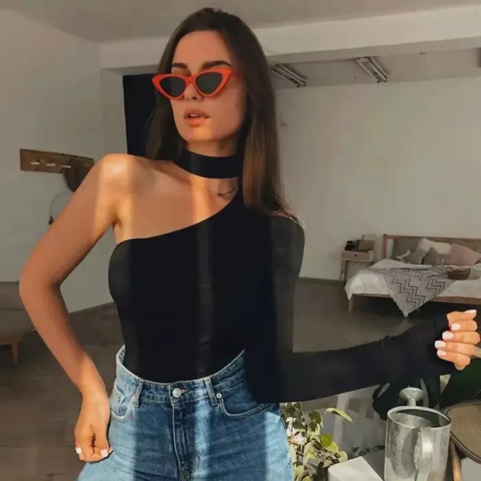 Combinaison sexy unie pour femme à col licou, amincissante et élégante, style bodycon croisé, pour l