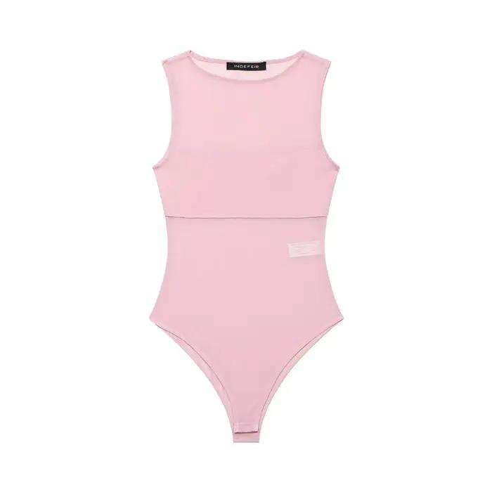 Combinaison en tulle pour femmes, printemps-été, sexy, légère, col rond, sans manches, style plage, 