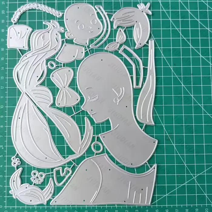 Matrices de découpe en métal pour la fête des mères, pour scrapbooking, album photo, décoration arti