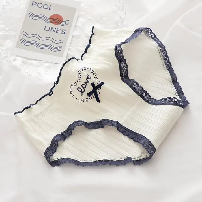 Sous-vêtements Blue Love pour femmes, sous-vêtements à entrejambe en pur coton, slips confortables t