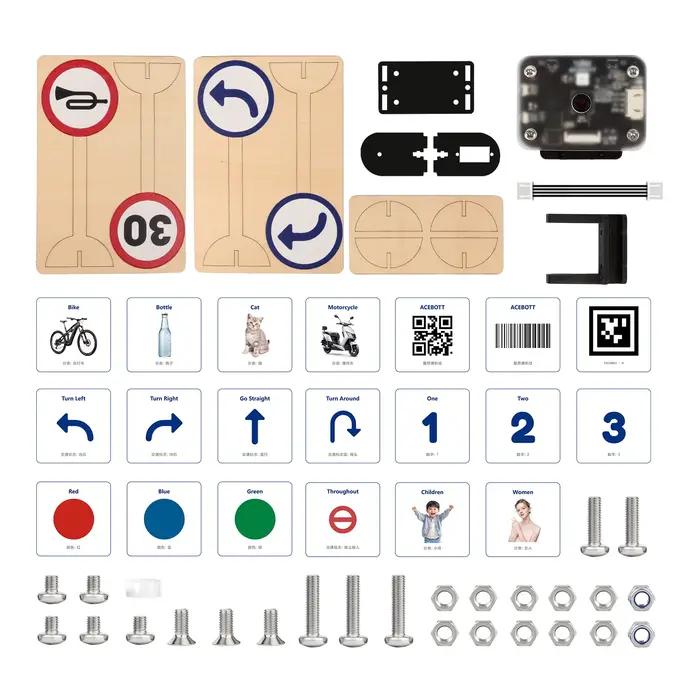 Kit de voiture robot ACEBOTT AI avec détection et suivi d'objets en temps réel pour kit de programma