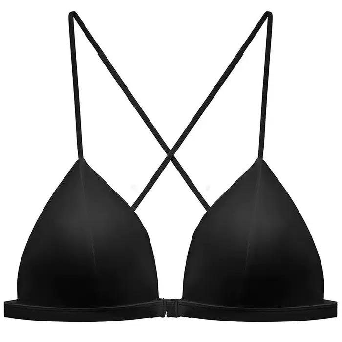 Soutien-gorge imprimé léopard tendance, fermeture avant triangulaire à la française, dos fin et élég