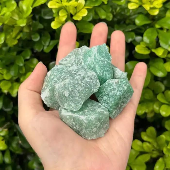 Pierre de cristal de gravier d'aventurine verte brute 50g/100g/200g, morceau brut naturel-pierre bru