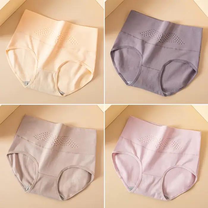 Culotte taille haute en coton pour femmes, sous-vêtements moulants, sans couture, Lingerie fine, res
