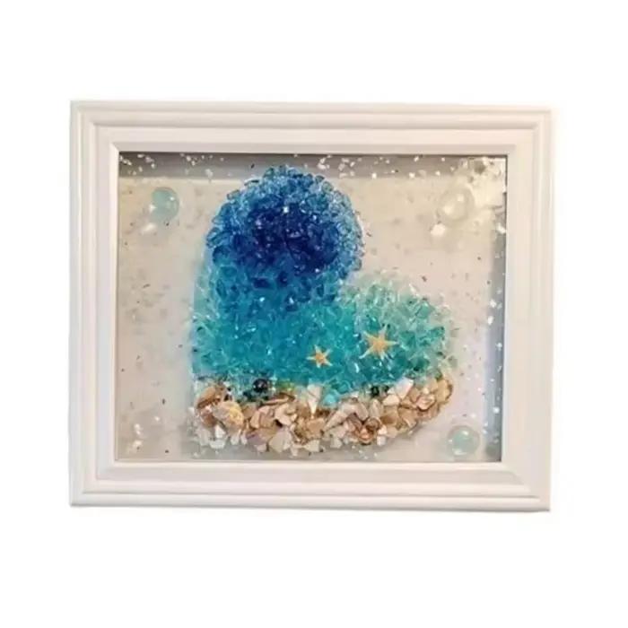 Kit d'art en verre de mer sur le thème de l'océan de septembre pour adultes, cadre Photo, opération 