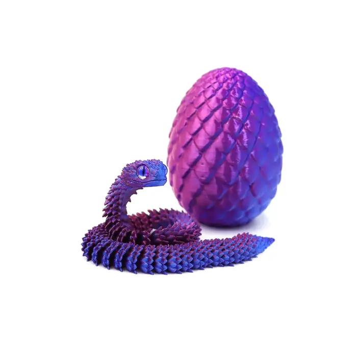 Figurine d'action imprimée en 3D, œuf de serpent, jouets créatifs anti-Stress, figurines d'anime à R