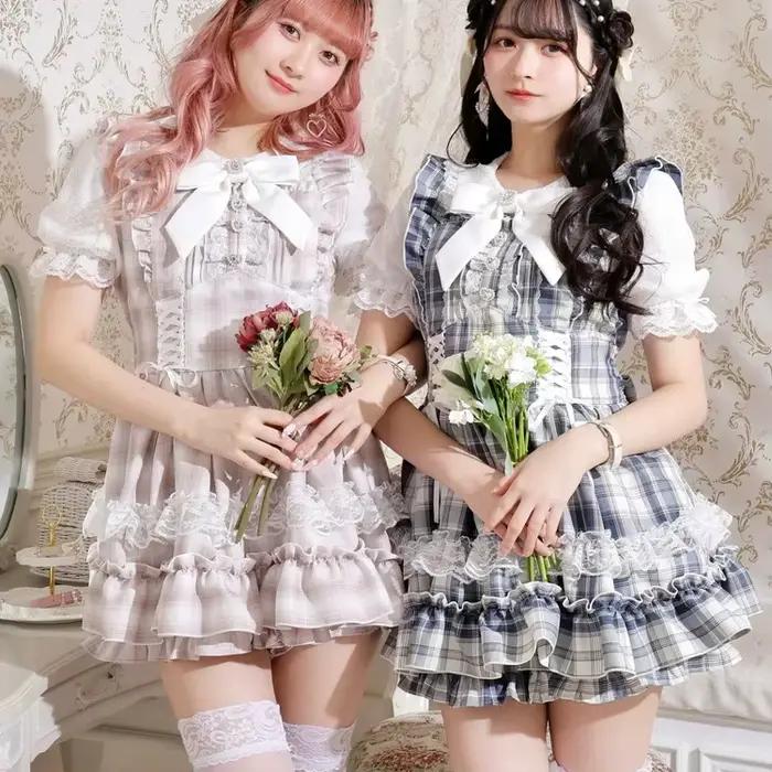 Japon Mine robe douce ensemble été 2025 filles femme mignon nœud dentelle champignon bord haut à car