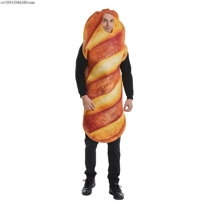 Pain Baguette Cosplay Costume combinaison pour adulte Thanksgiving unisexe nourriture tunique Hallow