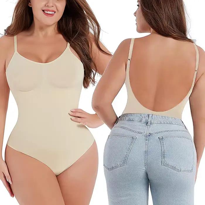 Combinaison dos nu sans couture, combinaison amincissante, vêtements en saillie à couverture complèt