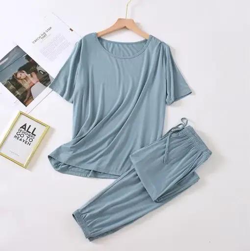 M-2XL grande taille Pyjamas pour femmes printemps vêtements de nuit pour enfants ensemble Modal coto