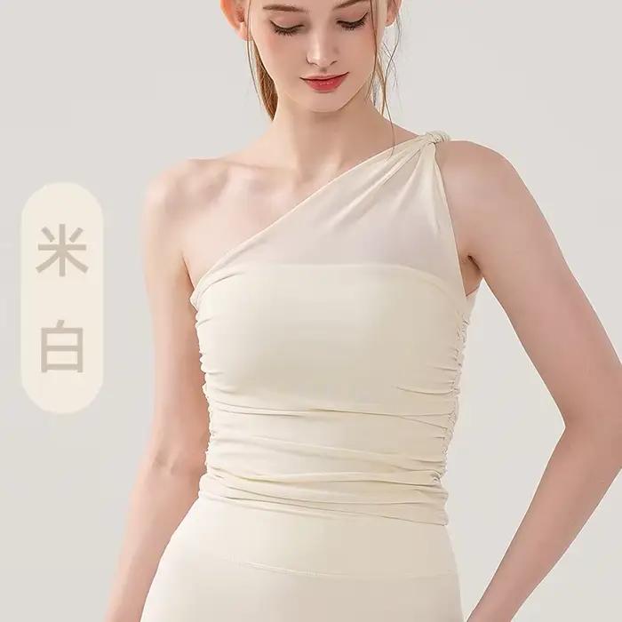Soutien-gorge de sport mince à bandoulière pour femmes, haut de fitness en maille à bonnet fixe, bea