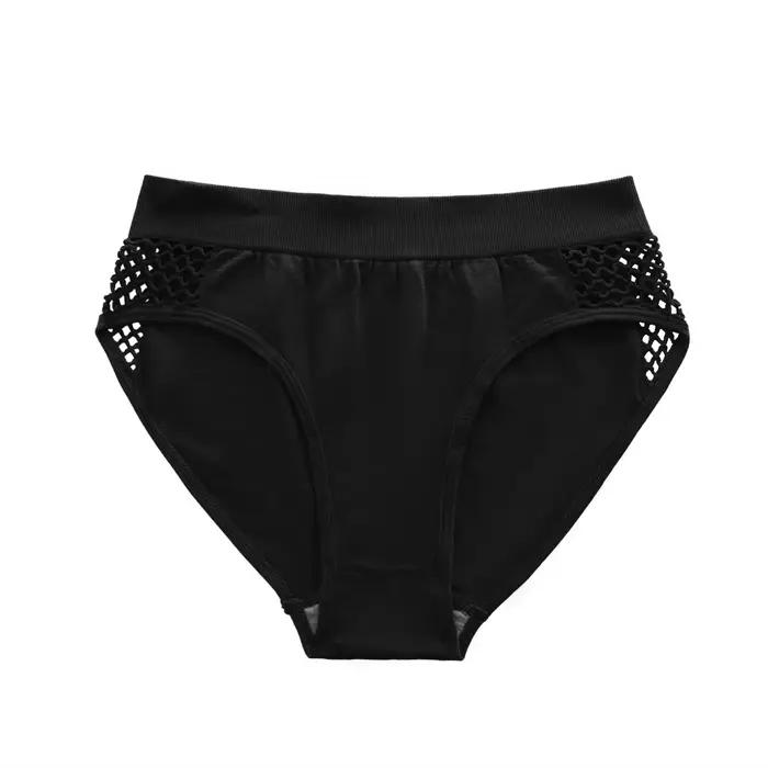 EUR taille femmes culottes évider slips Sexy couleur unie taille moyenne confortable sous-vêtements 