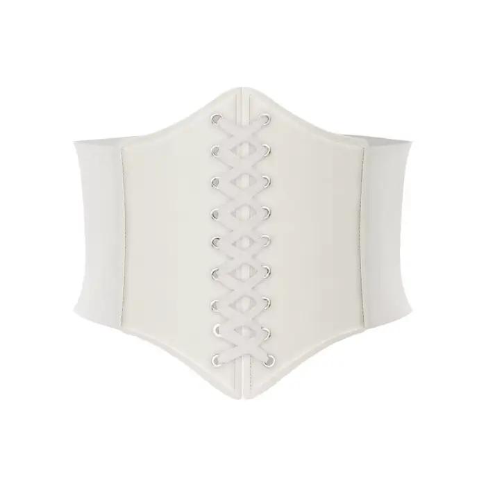 Ceinture de Corset en maille transparente pour femmes, Punk, chaîne en métal, Goth, taille haute, Ha