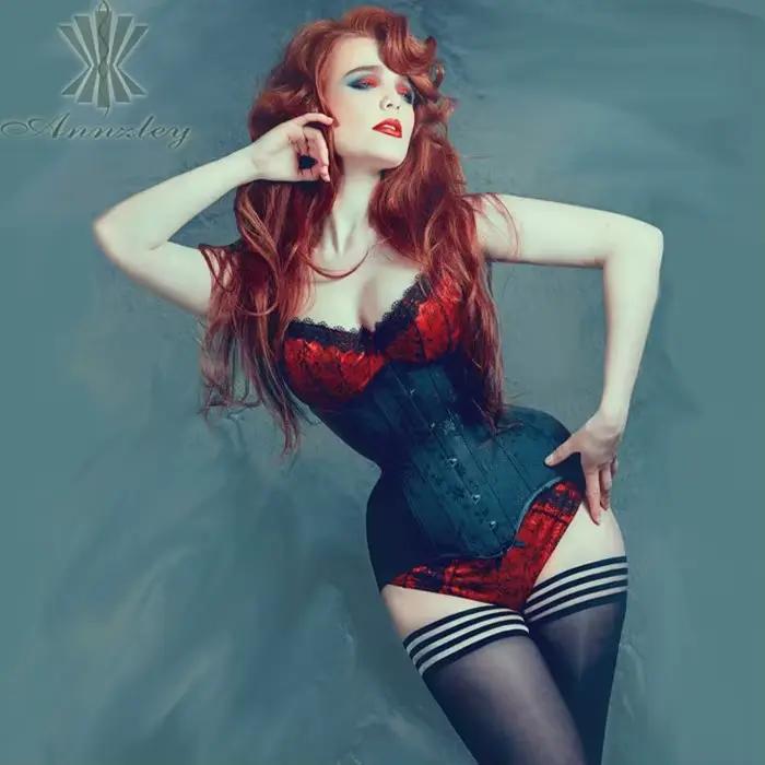 Taille fine 3-7 pouces! Corset désossé en acier de qualité, corset sous le buste, corselet amincissa
