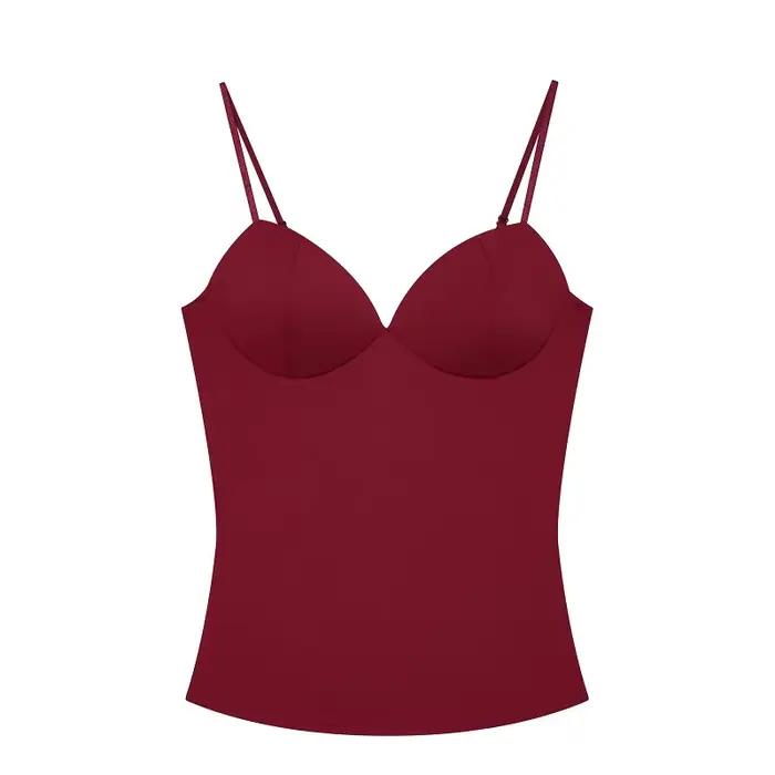 Haut court corset sexy pour femme, débardeur et caraco dos nu pour femme, hauts d'été sans manches p