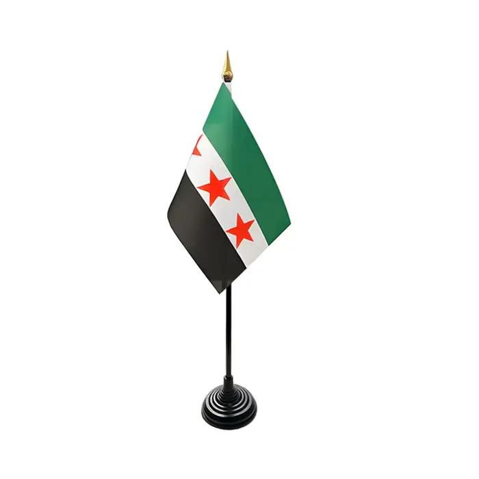14x21 cm bureau drapeau de la syrie bannière la république arabe syrien trois étoiles bannière burea