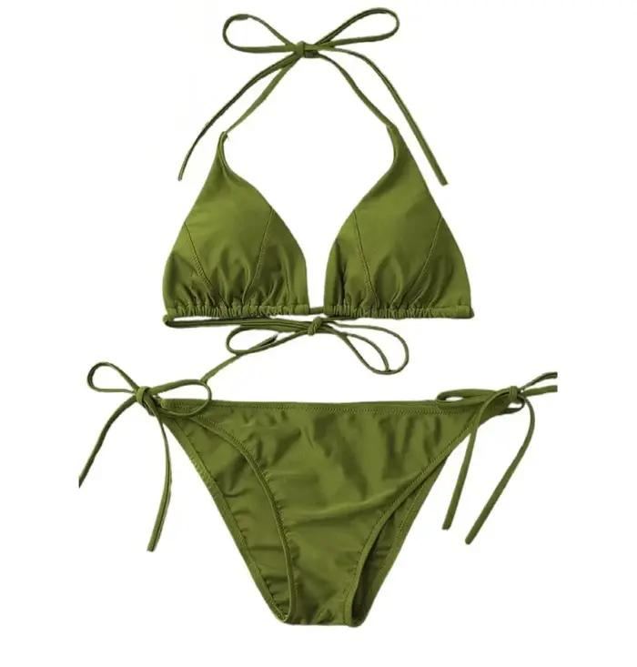 Sexy à manches longues dos nu Bikini ensemble plage vacances maillot de bain femmes fille chaude nou