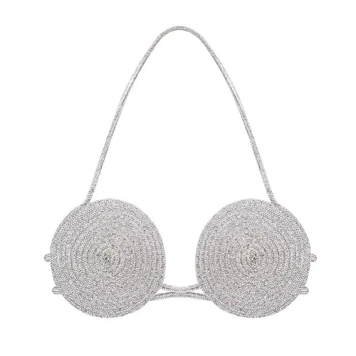 VC-Soutien-gorge licou de plage pour femmes, lingeries ornées de diamants, dos nu, sexy, luxe, fête,
