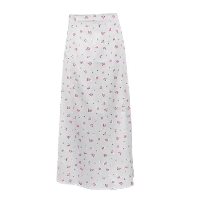 Jupe moulante en Satin imprimé Floral pour femmes, élégante, Y2K, taille haute, Slim, longue, sirène