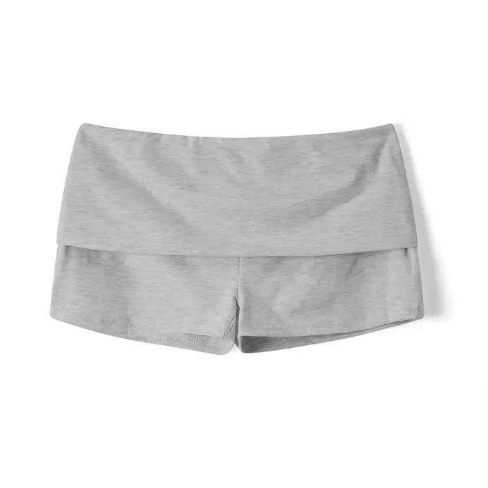 Bas de pyjama pliable taille basse pour femmes et filles, pantalon court décontracté, couleur unie/r