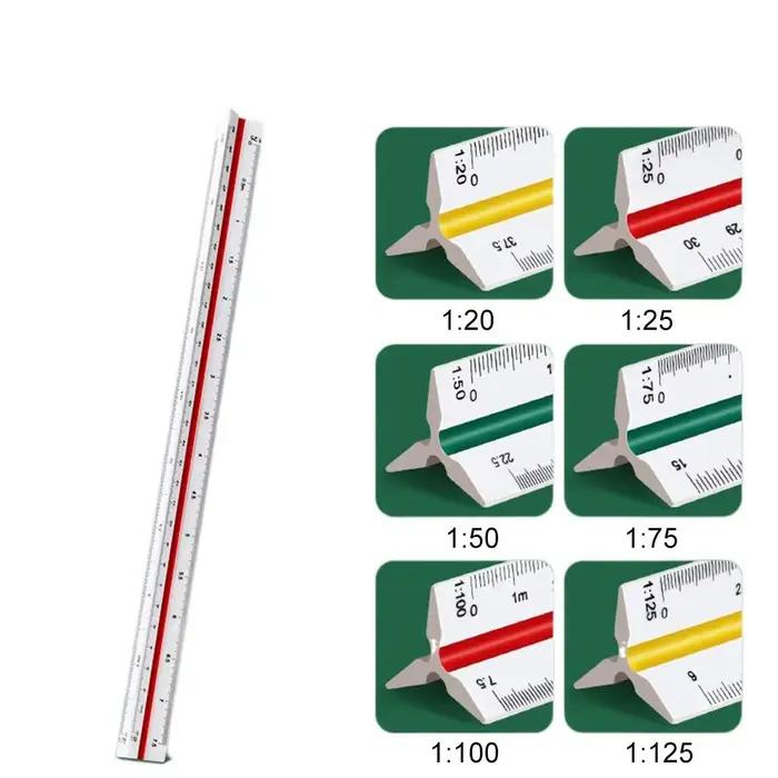 Règle grossissante triangulaire à grande échelle à trois bords, dessin rwintérieur, conception de vê