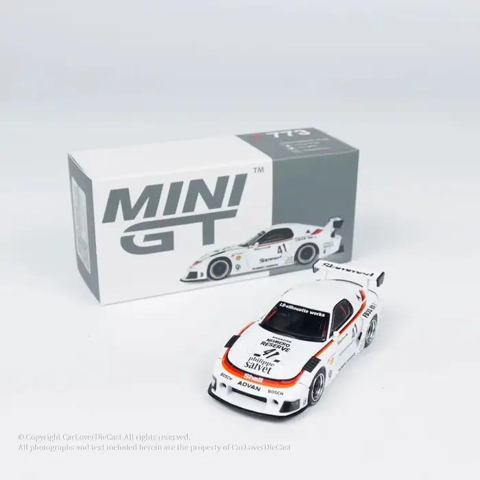 MINIGT 773 #   Modèle de voiture en alliage blanc, corps large RX7 LB n ° 41, 1:64