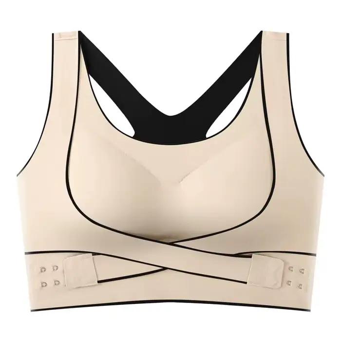 Soutien-gorge gilet à boucle avant croisée, grande taille, sport, beauté du dos, soutien-gorge, Corr