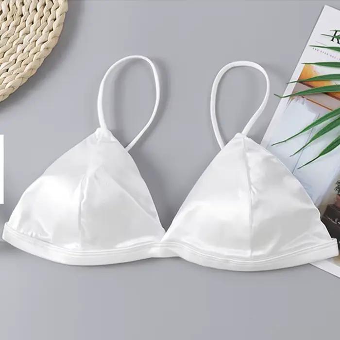 Soutien-gorge de style français pour femmes, enveloppé de poitrine, sangle initiée réglable, simple 