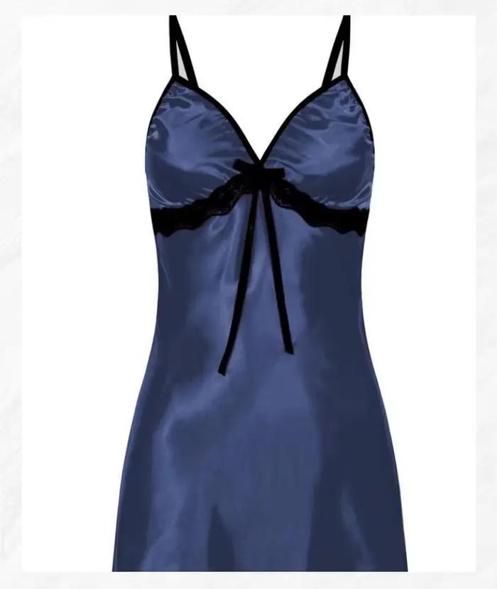 Femmes vêtements de nuit sexy soie Satin vêtements de nuit robe sans manches pyjamas chemise de nuit