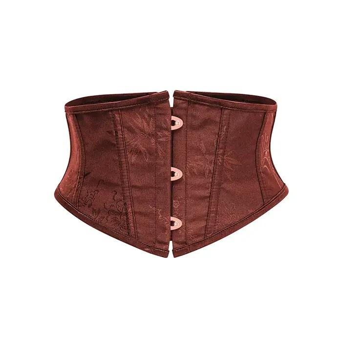 Corsets sous le buste en Jacquard Vintage pour femmes, ceinture amincissante, torse court, cintré à 